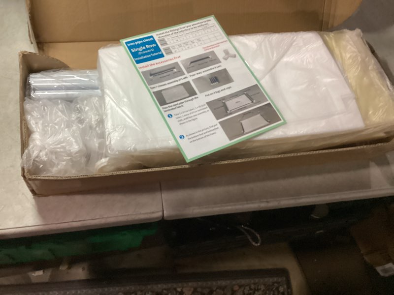 Condition photo showing New/Like New for W3 Industrial Pipe Clothing Rack, Wall Mounted Clothes Rack Closet Wardrobe System with Expandable Hanger Rods Adjustable Storage Shelves, Heavy Duty Corner Walk-in Closet System, Black Black Higeego W3 Clothes Rack