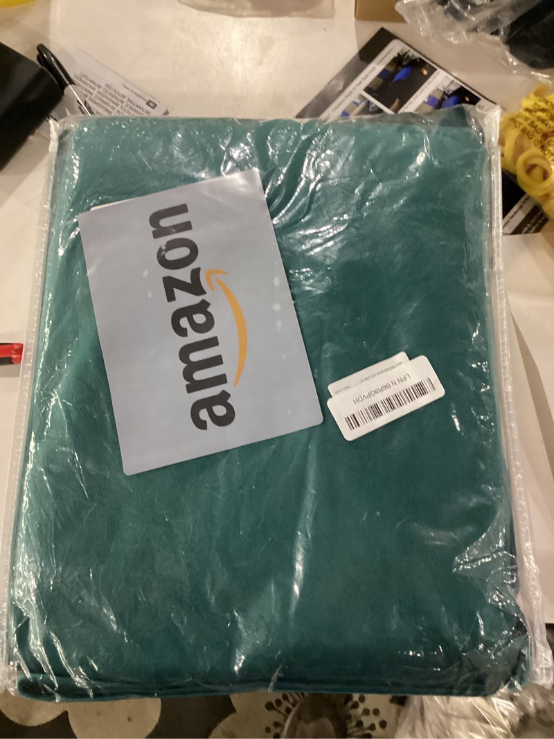 Condition photo showing New/Like New for Hiasan Teal Velvet Curtains 84 inch Blackout Rod Pocket Thermal Insulated Soft Curtains Room Darkening Window Drapes with Tiebacks for Bedroom Living Room, Set of 2 Panels, 42W x 84L 42"W x 84"L (Pack of 2) Teal