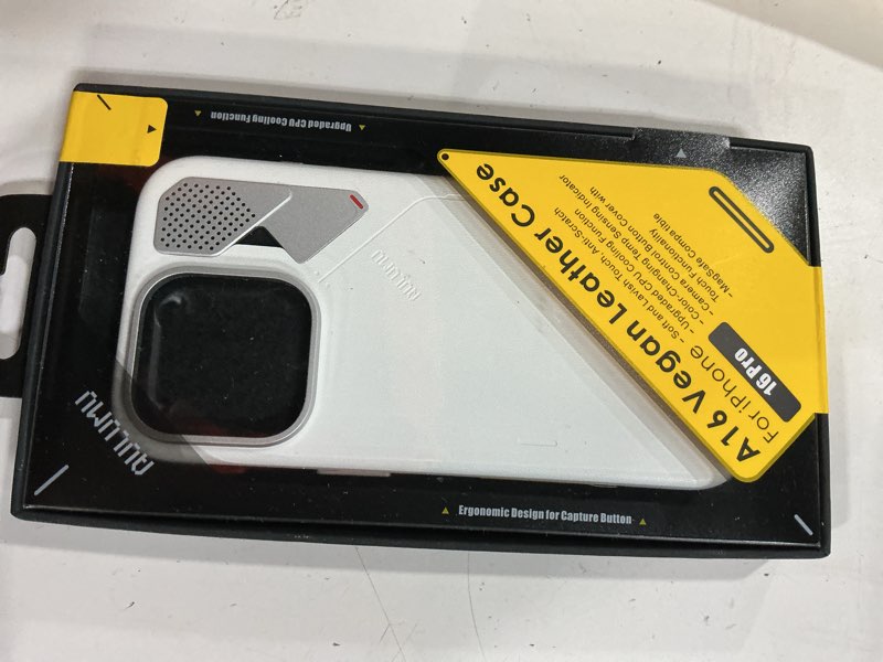 Condition photo showing New/Like New for Aulumu A16 Vegan Leather Cooling for iPhone 16 Pro Case | Updated Camera Control | with Cooling Fins | Luxury Comfort | Compatible with MagSafe | Complete Wrap-Around - Touch White For iPhone 16 Pro Touch-White