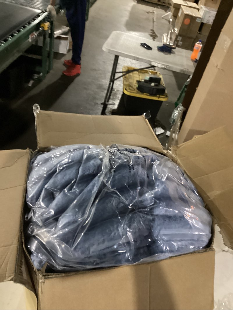 Condition photo showing Good Condition for intelligent design king comforter set, plush bedding, microfiber reverse, 3 piece, lightweight, super soft ribbed velvet comforter 2 shams, all season fluffy bed set, avril, king/cal king blue ombre