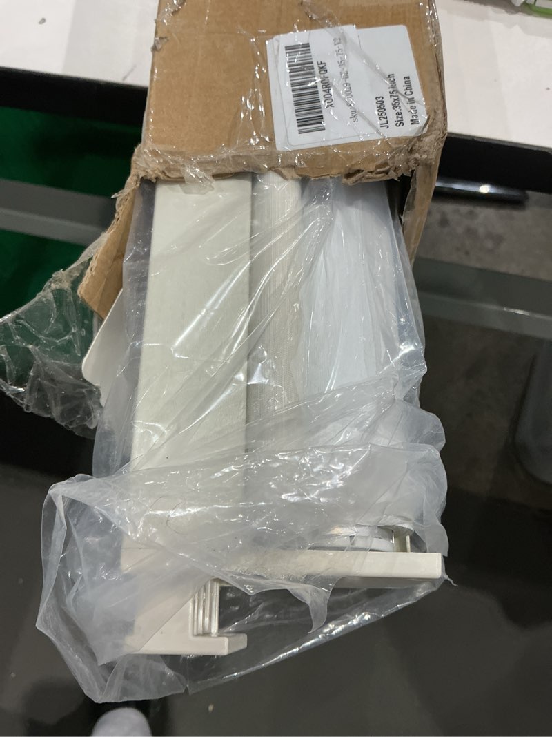 Condition photo showing Good Condition for similar. joydeco 100% blackout roller shades (pro), free-stop cordless blinds for windows, uv protection, natural woven blinds for home and office, light-proof aluminum cover , beige) beige