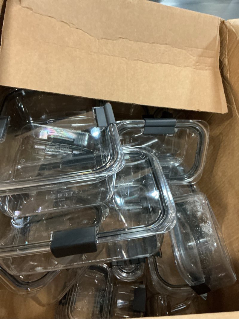 Condition photo showing As Is for rubbermaid brilliance bpa free 44-piece food storage containers set airtight leak-proof with lids for meal prep lunch and leftovers assorted (44-piece)