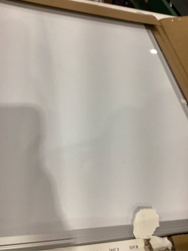 Condition photo showing New/Like New for magnetic white board for wall, 24" x 18" dry erase board kit with 2 magnetic dry erase markers, 4 magnets, eraser, pen tray & mounting kit – white board dry erase for home, office, school silver 24" x 18"