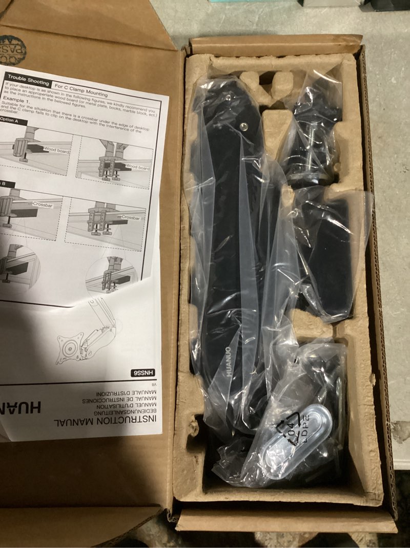 Condition photo showing Good Condition for huanuo single monitor mount, 13 to 32 inch monitor arm, adjustable monitor stand, vesa mount with clamp and grommet base - fits 4.4 to 19.8lbs lcd computer monitors black 13-32 inch