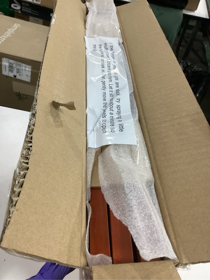 Condition photo showing New/Like New for Urnporium Pet Dog Gate Freestanding, Strong Durable Folding Wooden Fence, Portable Acacia Hardwood Safety Barrier for Indoor & Outdoor Use (Brown Pet Gate, 3 Panel 24" Tall) 3 Panel 24" Tall Brown Pet Gate