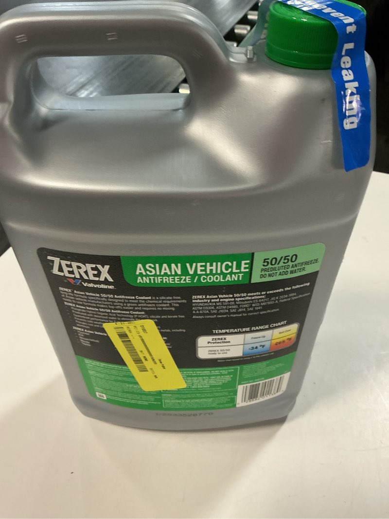 Condition photo showing New/Like New for zerex asian vehicle green antifreeze coolant 50/50 ready-to-use 1 ga