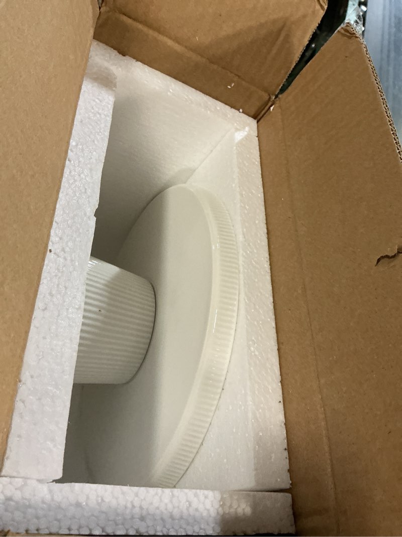 Condition photo showing Good Condition for 10 inch ceramic cake stand - elegant white pedestal cake plate with non-slip base for wedding, birthday, baby shower, cupcake and dessert table display, food-safe round cake platter 10"