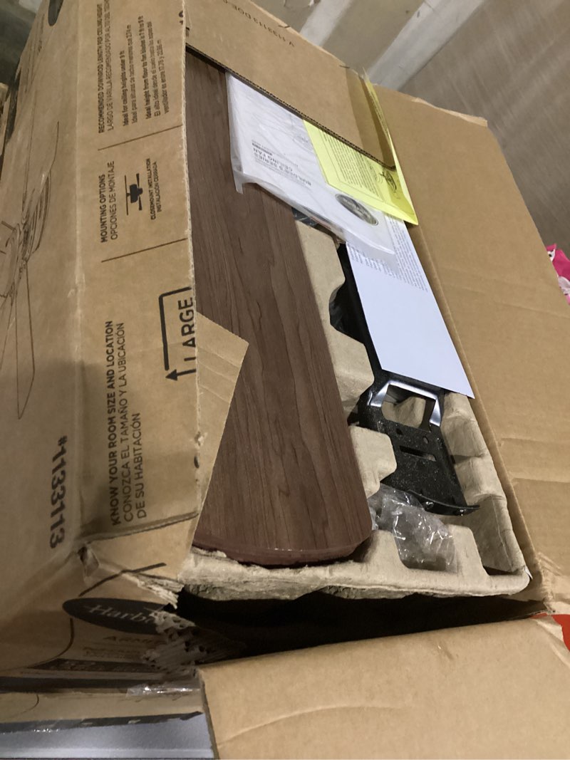 harbor breeze armitage 52-in bronze with toffee/cocoa blades flush mount ceiling fan 