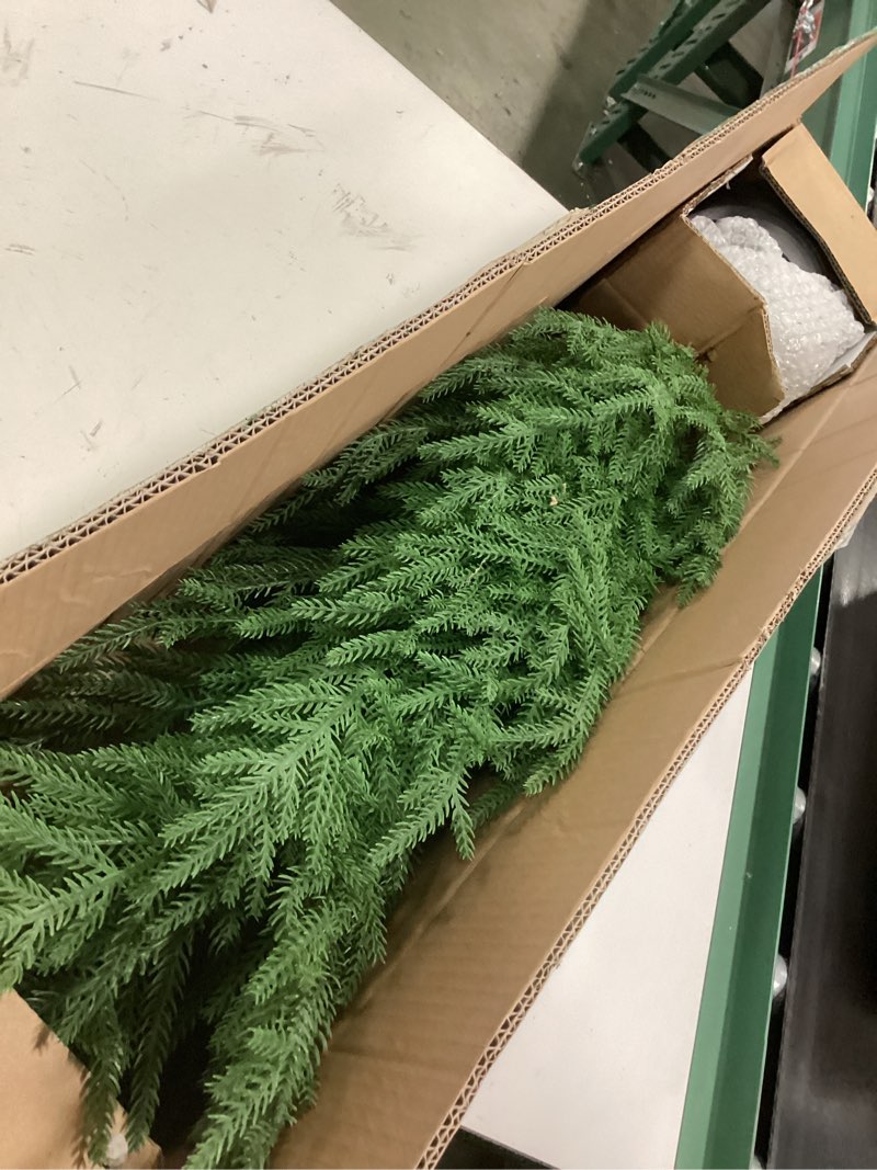 Condition photo showing Good Condition for ENVEN Norfolk Pine Christmas Tree Real Touch Faux Tree with Black Pot, Realistic Indoor Holiday Deco