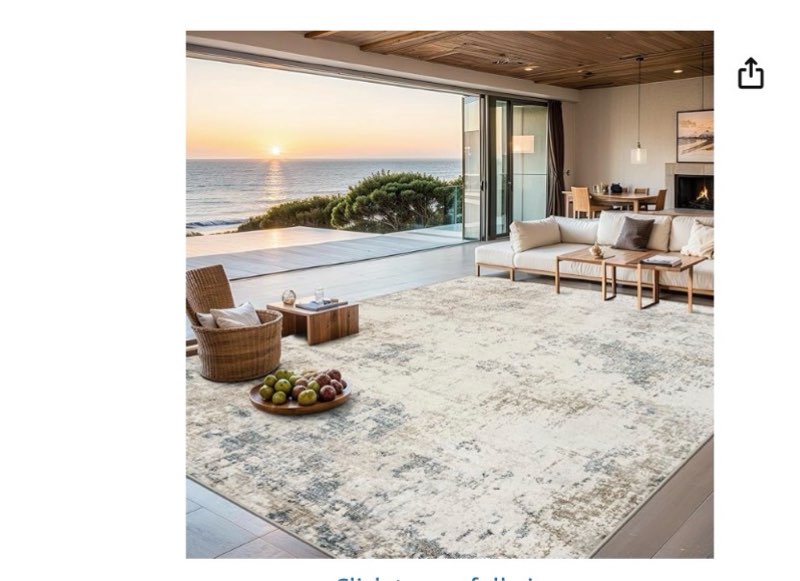 10x14 Washable Living Room Rug: Non-Slip Modern Abstract Area Rug for Bedroom Dining Room, Soft Low 