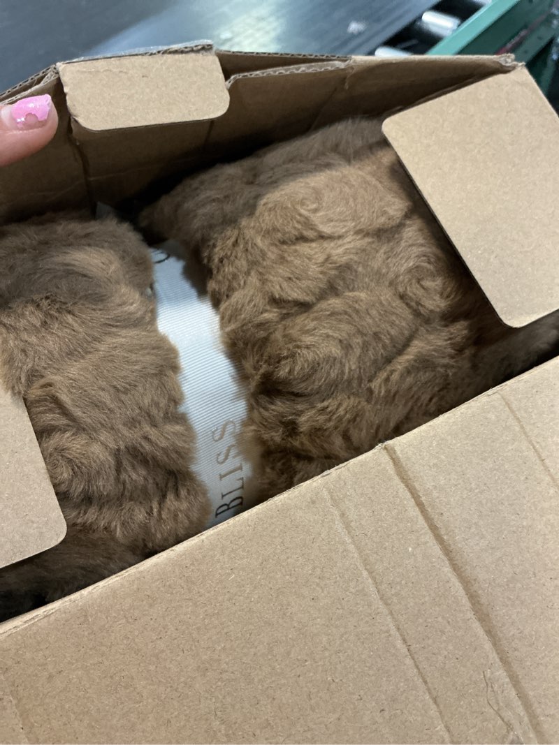 Condition photo showing Good Condition for cozy bliss faux fur throw blanket for couch, fuzzy soft plush thick warm fluffy reversible wave textured blanket for sofa bedroom living room, 55 * 70 inches brown