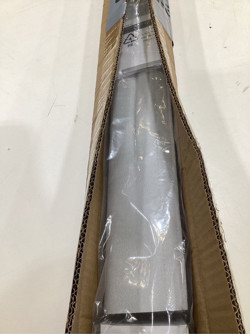 Condition photo showing As Is for lazblinds no drill roman shades for windows, cordless light filtering window shades with uv protection, polyester fabric for bedroom & living room, 45" w x 64" h, grey light filtering - grey 45"w x 64"h