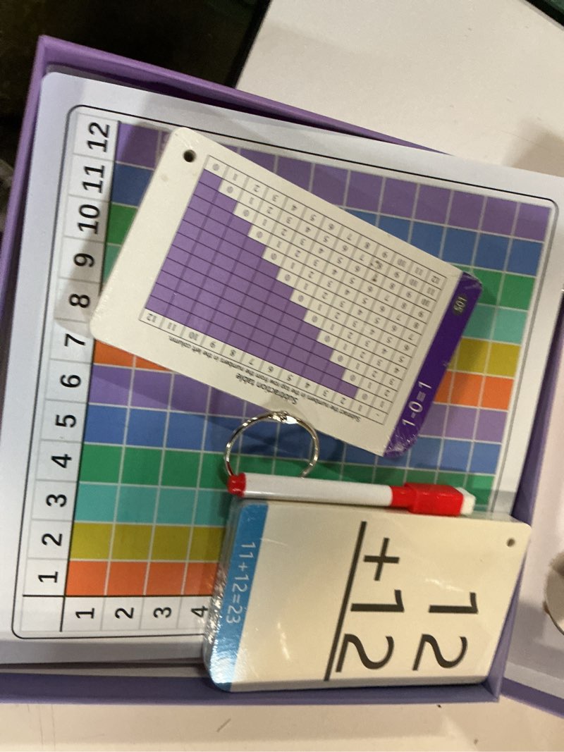 Condition photo showing As Is for coova math games for kids - flash cards for kids - pop it practice with addition, subtraction, multiplication & division - ideal for math learning and skill building. math flash cards