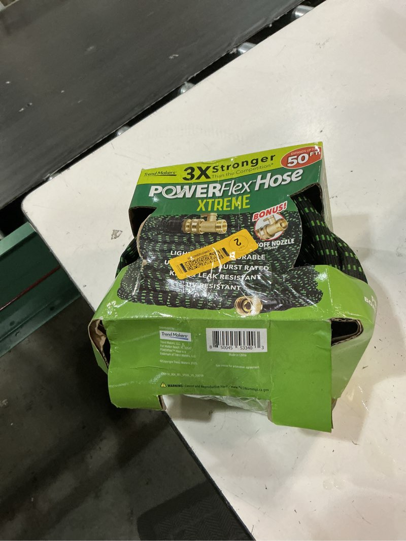 Condition photo showing As Is for flex-able hose flex-able xtreme hose 50ft - kink free, expandable, heavy duty, green garden hose