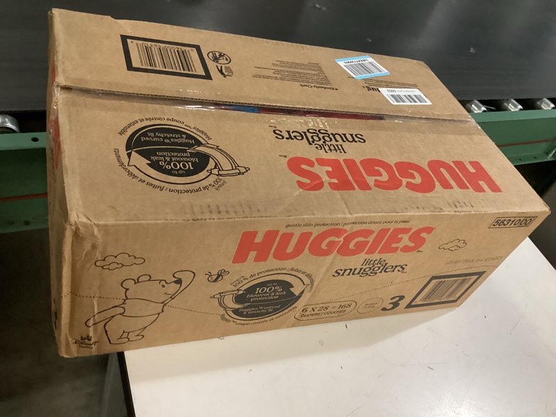 Condition photo showing New/Like New for huggies little snugglers disposable diapers - size 3 - 168ct