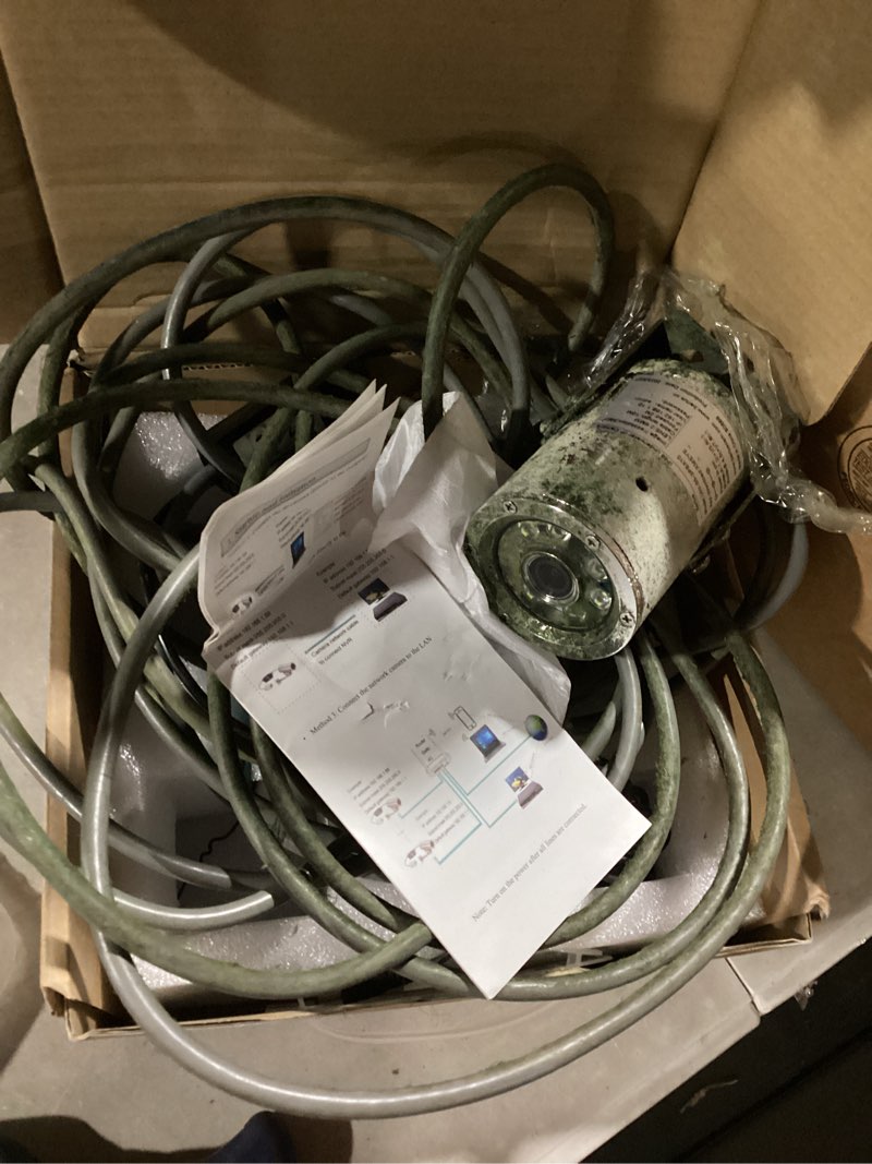 Condition photo showing As Is for Barlus Underwater Camera POE 5MP CMOS Lens 100° Wide-Angle Sea Stainless Steel with Fill Light IP68 Waterproof Camera for 24/7 koi Pond with 32ft Cable