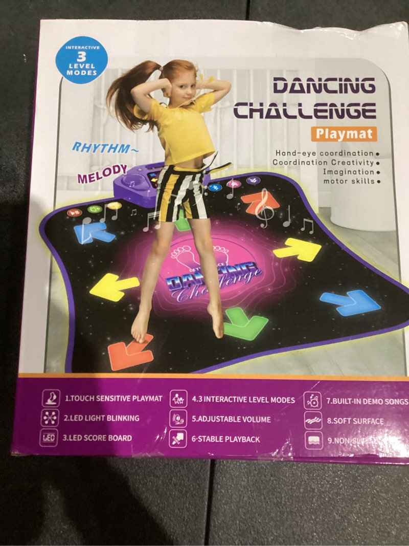 Condition photo showing New/Like New for Flooyes Dance Mat Toys for 3-12 Year Old Kids, Electronic Dance Pad with Light-up 8-Button Wireless Bluetooth, Music Dance with 5 Game Modes, Birthday Toys Gifts for 3 4 5 6 7 8 9 10+ Year Old Girls 8 keys