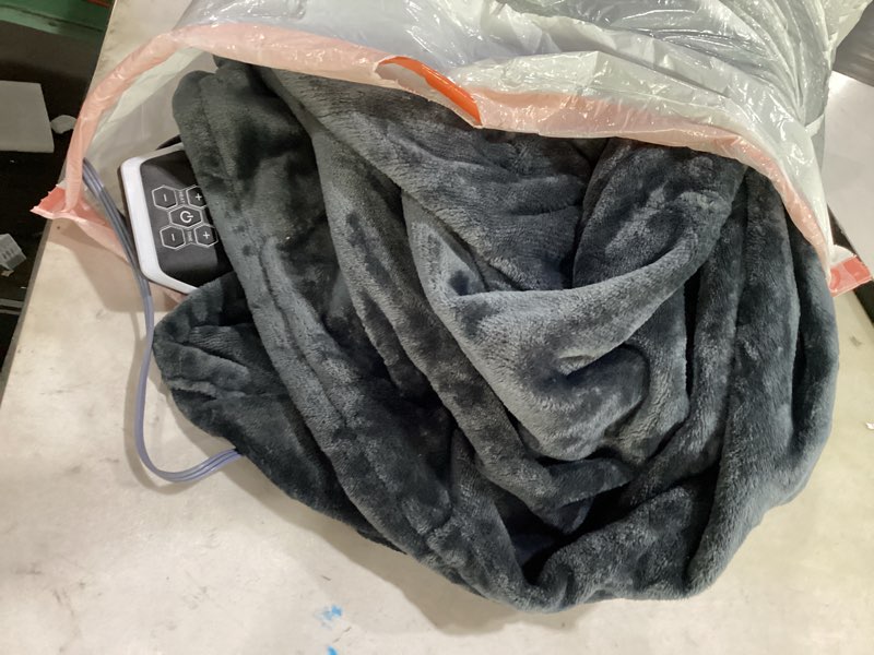 grey heated blanket