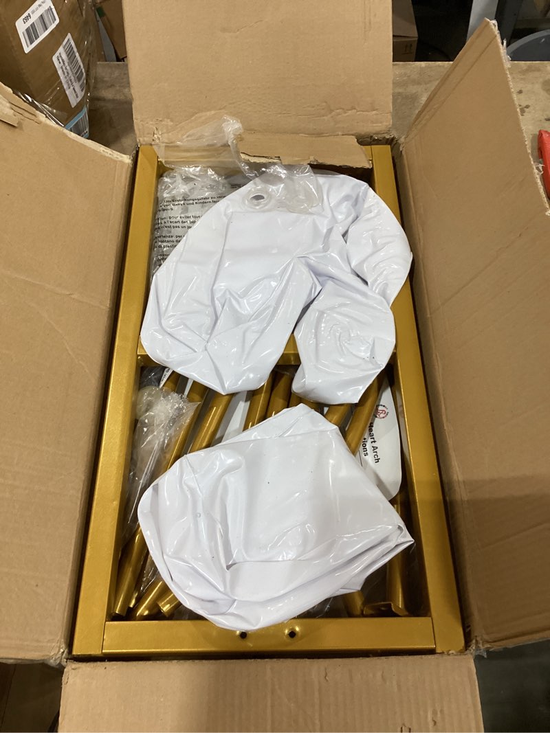 Condition photo showing Good Condition for langxun large size metal balloon arch kit, wedding heart arch stand, love balloon column arch frame for wedding, bridal, valentine's day, engagement and birthday party supplies (white)