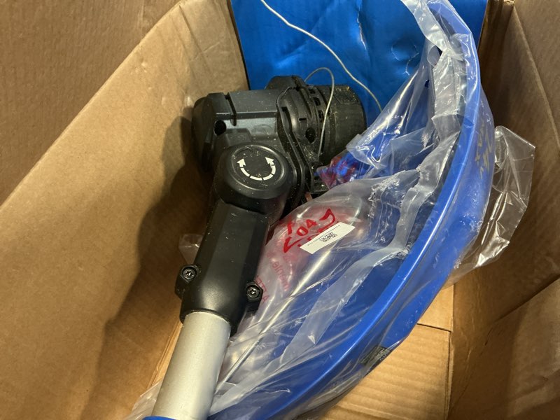Condition photo showing As Is for kobalt 24-volt 12-in telescopic shaft battery string trimmer edger conversion capable 3 ah (battery included) (charger included)