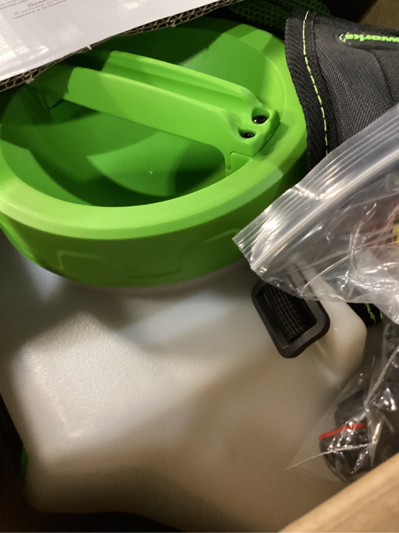 Condition photo showing Good Condition for greenworks 40v cordless backpack sprayer (4 gallon / 5 tips / 25 ft spray) for weeding, spraying, and cleaning, 2.0ah battery and charger included 40v sprayer w/ battery&charger