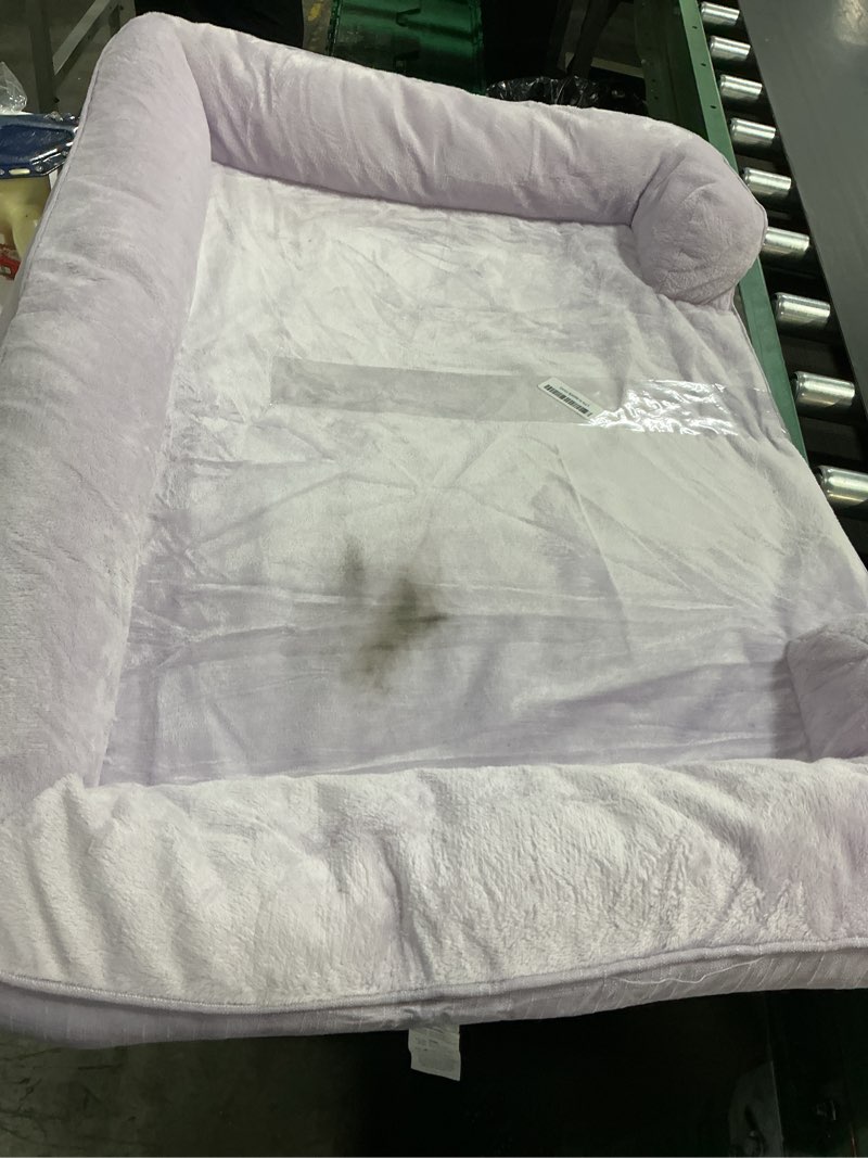 Condition photo showing As Is for eheyciga orthopedic dog beds large sized dog, waterproof memory foam pet bed with sides, non-slip bottom large pet bed with washable removable cover, lilac 36.0"l x 27.0"w x 6.5"th lilac