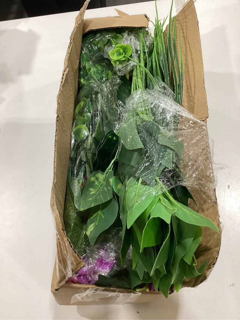 Condition photo showing Good Condition for waipfaru artificial plants outdoor uv resistant, realistic fake plants artificial greenery, large bunches faux plants for indoor outdoor porch patio garden spring summer home decor (large 10pcs) greenery 10 bundles