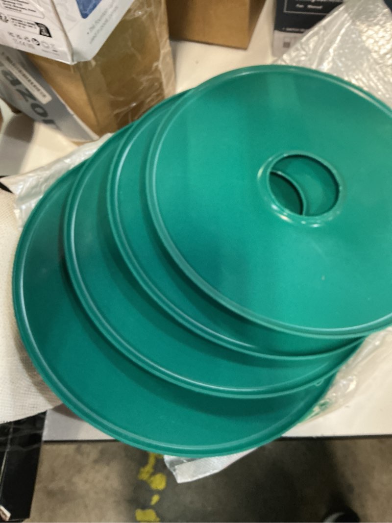 Condition photo showing Good Condition for domensi 12 pcs round dehydrator sheets non stick silicone dehydrator mats with edges reusable roll tray liner for fruit meat beef kitchen, 13 12.5 diameter