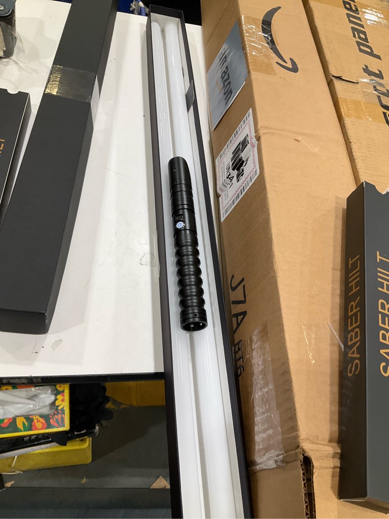 Condition photo showing Good Condition for lightsaber, light sabers with rgb 15 colors, usb rechargeable lightsabers with fx sound and motion sensors, light saber sword toy for kids, halloween xmas gift, galaxy war fighters cosplay, 2packs