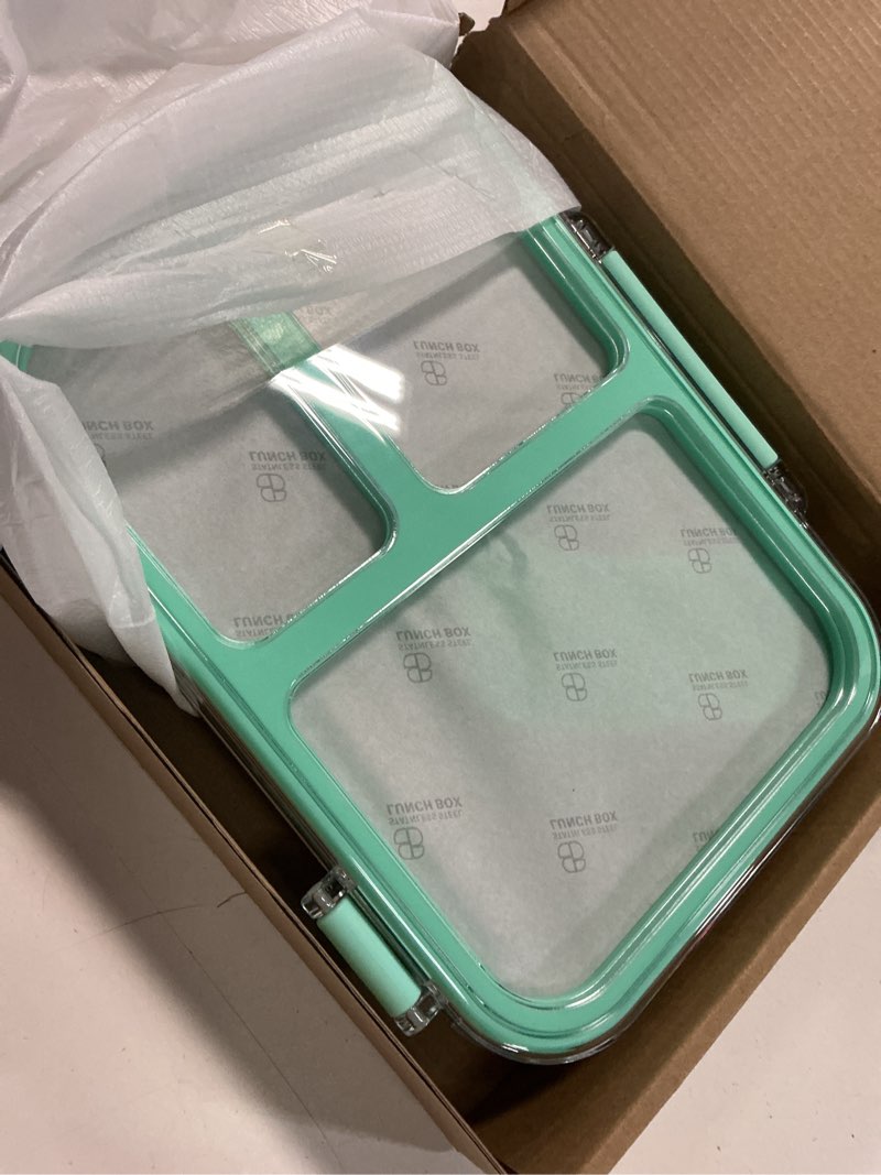 Condition photo showing New/Like New for babhamness stainless steel bento lunch box for kids adults, 3 compartments metal bento box with transparent lid & silicone container for kids,dishwasher-safe,school & travel,bpa-free(blue)