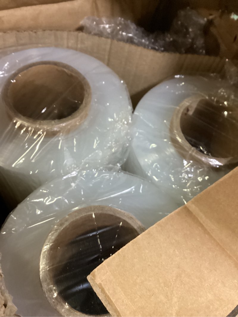 Condition photo showing New/Like New for stretch film, herkka stretch wrap with handles industrial strength, moving wrapping plastic roll, shrink wrap for pallet wrap, 15" x 1000 feet, 4 pack, 60 gauge 4 pack 60 gauge