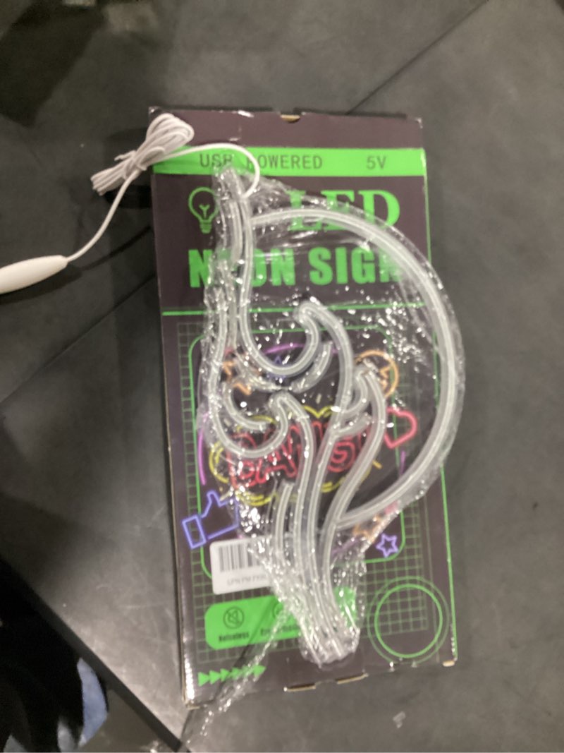 Condition photo showing Good Condition for dleouly sunset neon sign for wall decor, wave sign led light sign for bedroom wall, dimmable neon lights signs for man cave bedroom, living room, party, bar, usb powered (8.8 * 16in)