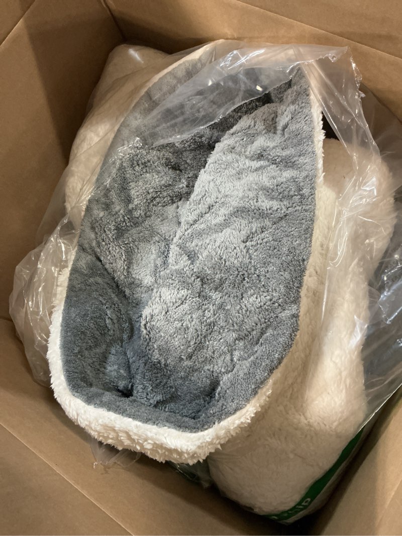 Condition photo showing As Is for bedelite fluffy king size comforter set - super soft sherpa grey comforter for king size bed, luxury warm bedding set for winter, fuzzy bed set 3 pieces (1 comforter, 2 pillowcases) grey king