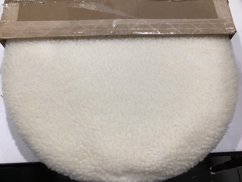 Condition photo showing As Is for k&h cordless cat window perch – cat window hammock bed with strong suction cups (holds 40 lbs), cushioned windowsill bed for indoor cats, washable cover, cream fleece, 24 x 14 inches fleece unheated