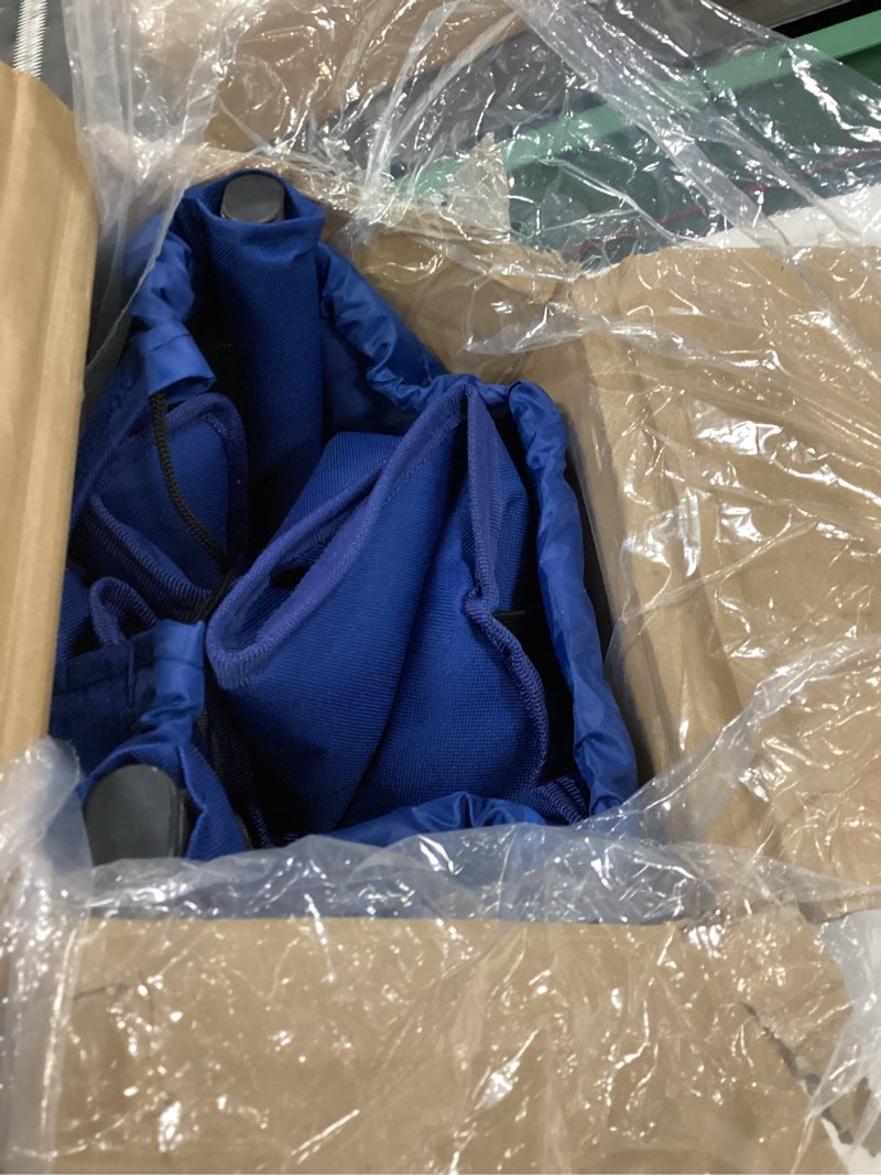 Condition photo showing Good Condition for EVER ADVANCED Tall Directors Chair with Cup Holder 31", Bar Height Folding Chair for Camping, Sports with Carry Bag, Mesh Pockets and Footrest, Heavy Duty 300 lbs, Blue Blue 1 P