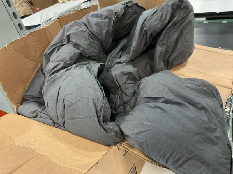Condition photo showing As Is for phf 7 pieces king comforter set, lightweight bed in a bag & 18\" sheet set for all season, ultra soft cozy bedding with comforter, sheets, pillowcases & shams, dark grey ( similar