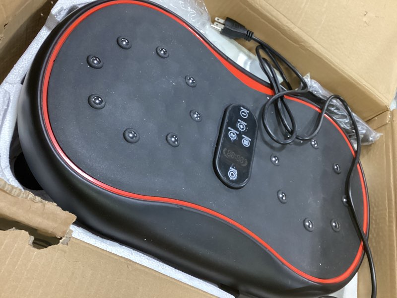 Condition photo showing As Is for AXV Vibration Plate Fitness Platform Exercise Machine Vibrating Shaking Full Body Shaker Workout Vibrate Stand Shake Board Sport Gym for Weight Loss Fat Burner for Women Men ROUND-BLACK