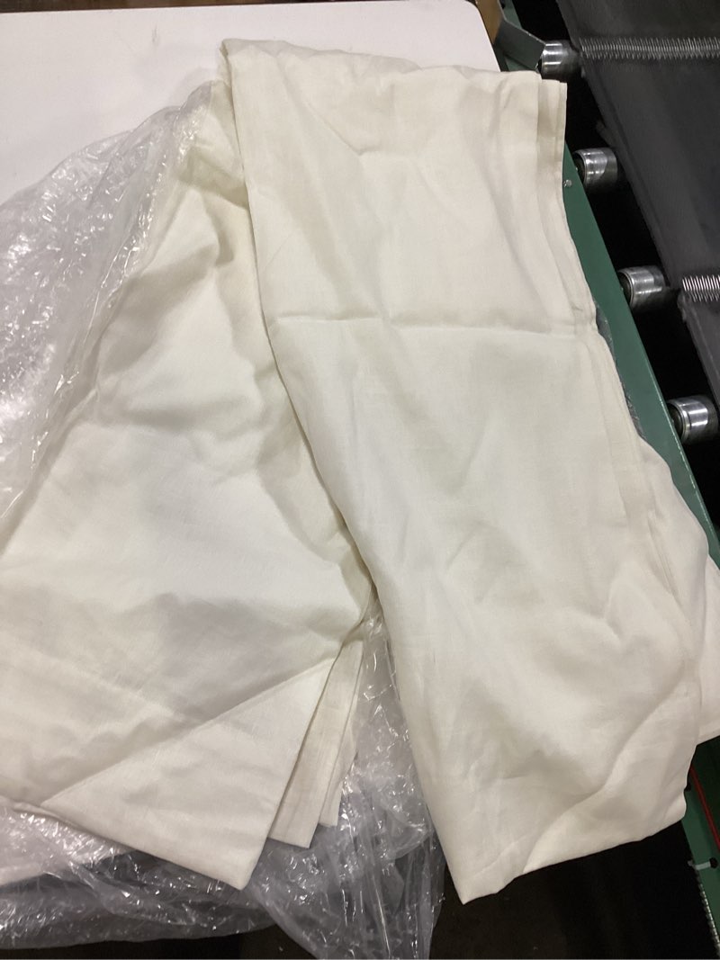 Condition photo showing As Is for european linen curtain, 48x120, ivory