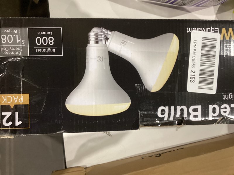 Condition photo showing Good Condition for VOLIVO LED Flood Light Bulb 12 Pack, Recessed Ceiling Bulb, BR30, 65W Equivalent Efficient 9W, Dimmable, E26 Base, Soft White 2700K, 800 Lumens, 80CRI, Ceiling Light for Kitchen, Living Room Soft White 12 Pack