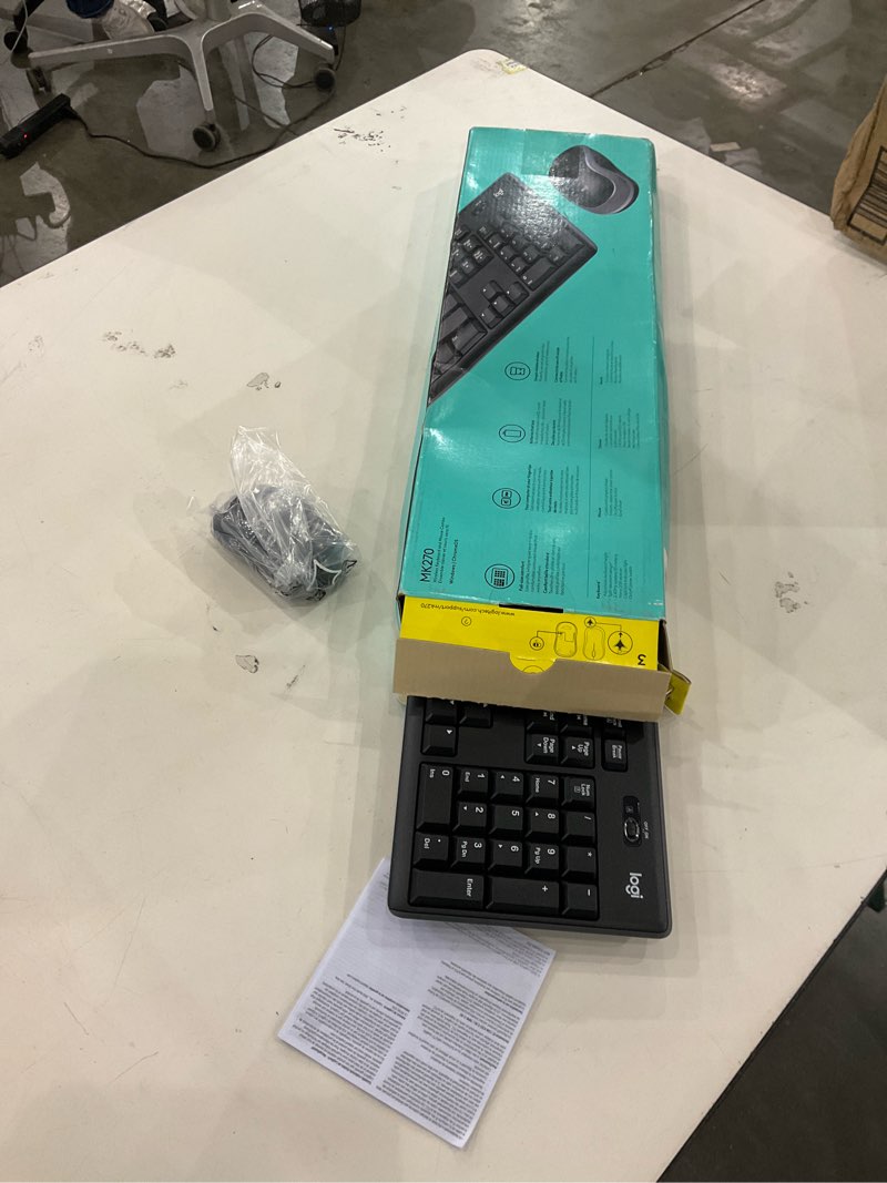 Logitech MK270 Wireless Keyboard and Mouse Combo for Windows, 2.4 GHz, 8 Multimedia Keys, PC, Laptop