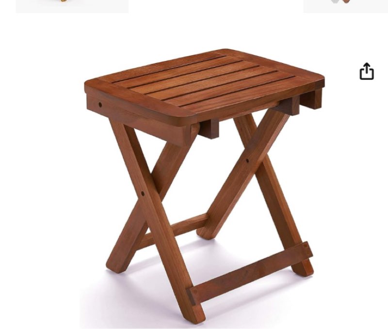 urforestic portable shower bench, bamboo folding shower stool, fully assembled, supports up to 500 lbs