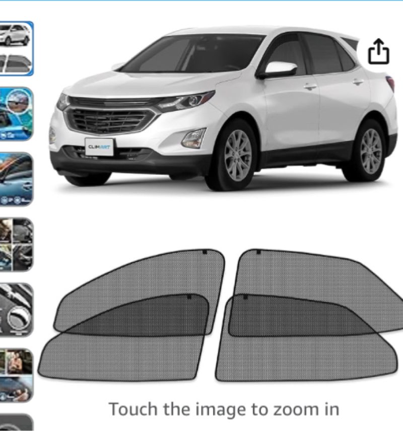 clim art magnetic car window shades for chevrolet (chevy) equinox 2018-2024 custom-fit sun blocker curtains, side window covers, essential car accessories for camping, privacy protection - ms0126