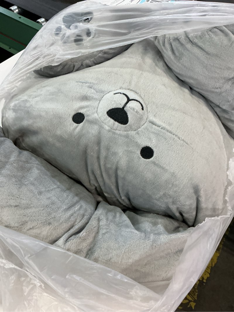 Condition photo showing Good Condition for reading pillow plus, crystal velvet back pillow bed sitting up for adult & children, back rest pillow support for reading & rest bed, add height and removable pillows, dorm essentials, grey