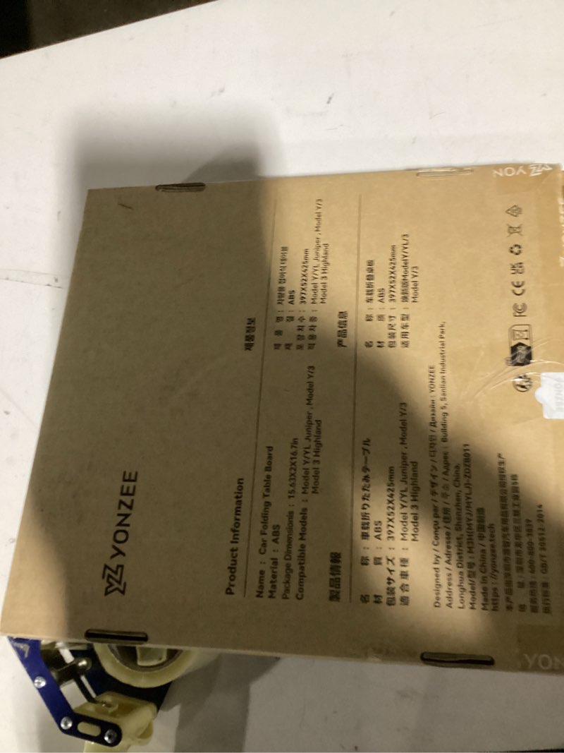 Condition photo showing Good Condition for yonzee foldable desk food tray (carbon edition) for tesla model y model 3 s x y juniper- upgraded table with support leg for dining, in-car work, travel and outdoor (1 pack)
