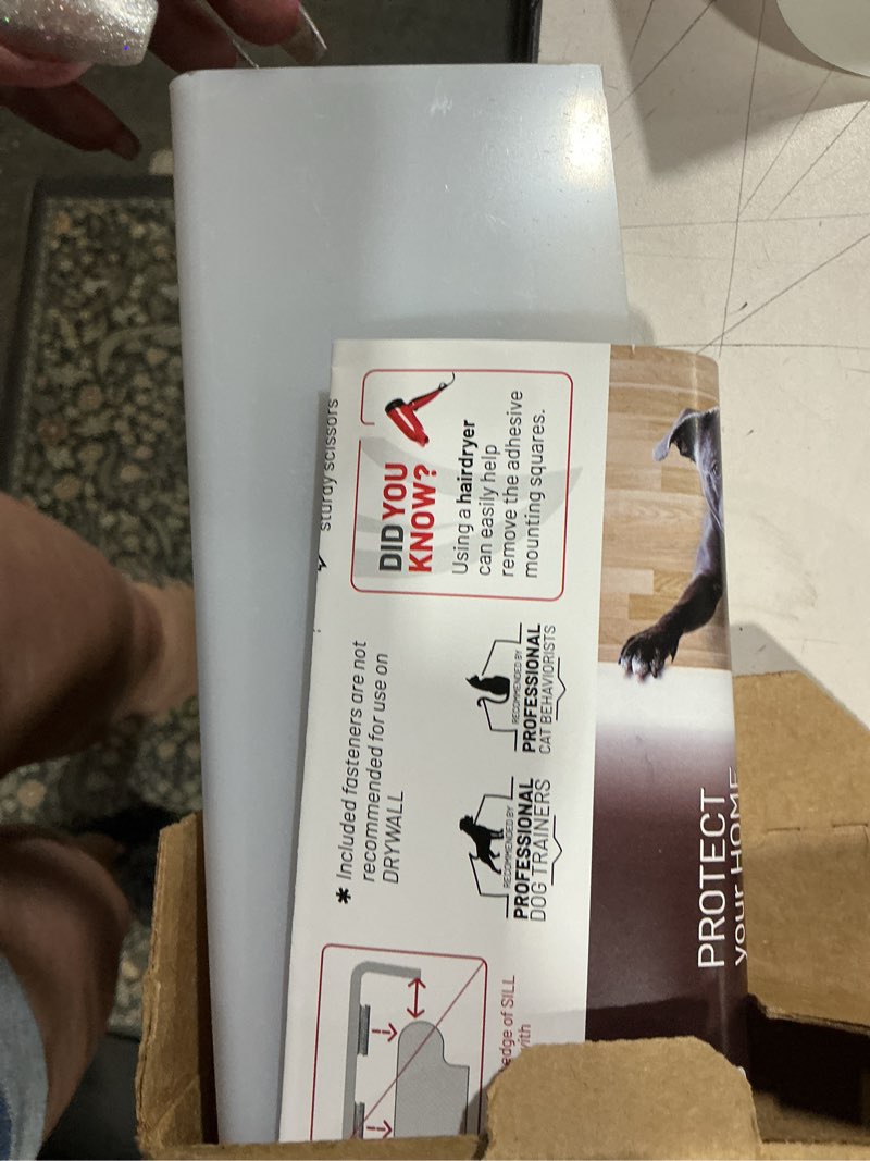 Condition photo showing Good Condition for clawguard plexiglass window sill protector – thick crystal clear window sill cover & extender – window ledge protector for dogs & cats (29.5in. x 3.25in.) window sill protector 29.5 in. x 3.25 in.