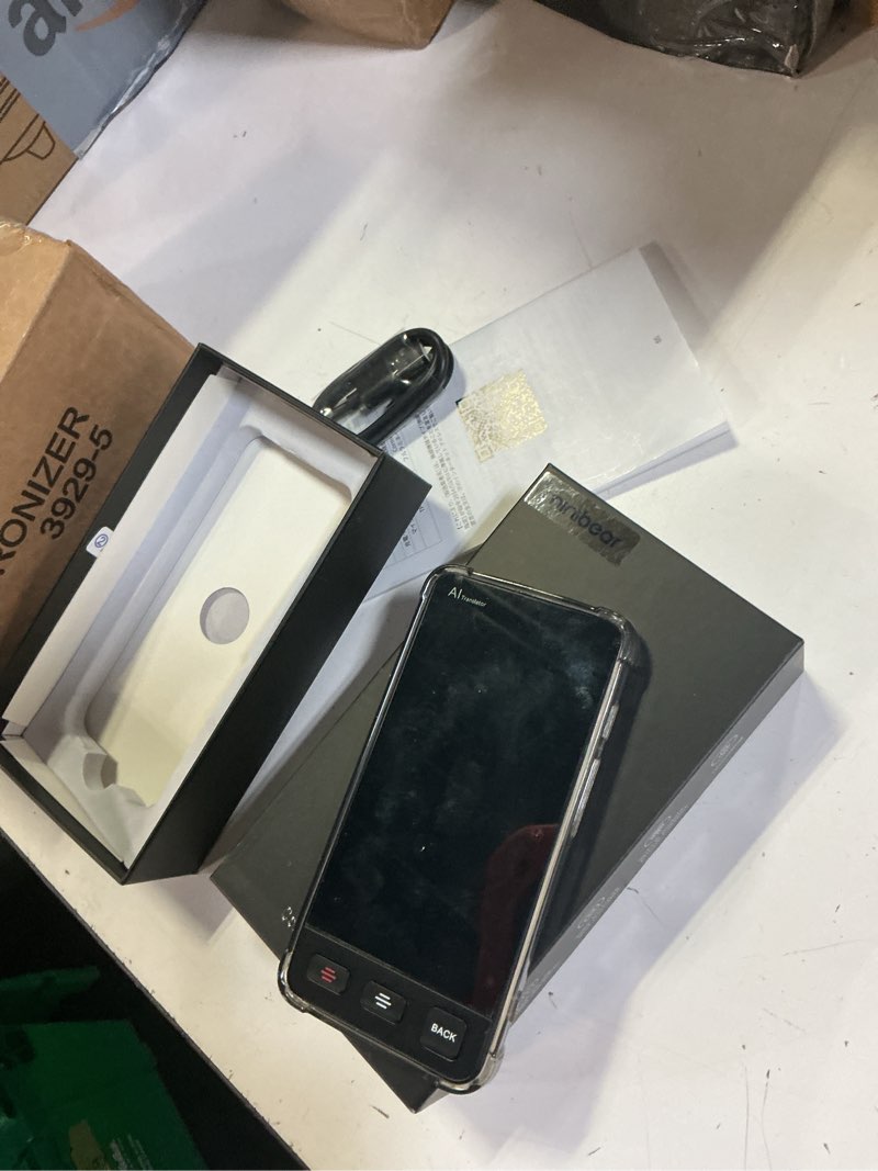 Condition photo showing As Is for offline language translator device, m80 chatgpt instant translator no wifi needed, 142 languages two way real-time voice translation, recording&photo ai translator for business learning travel black