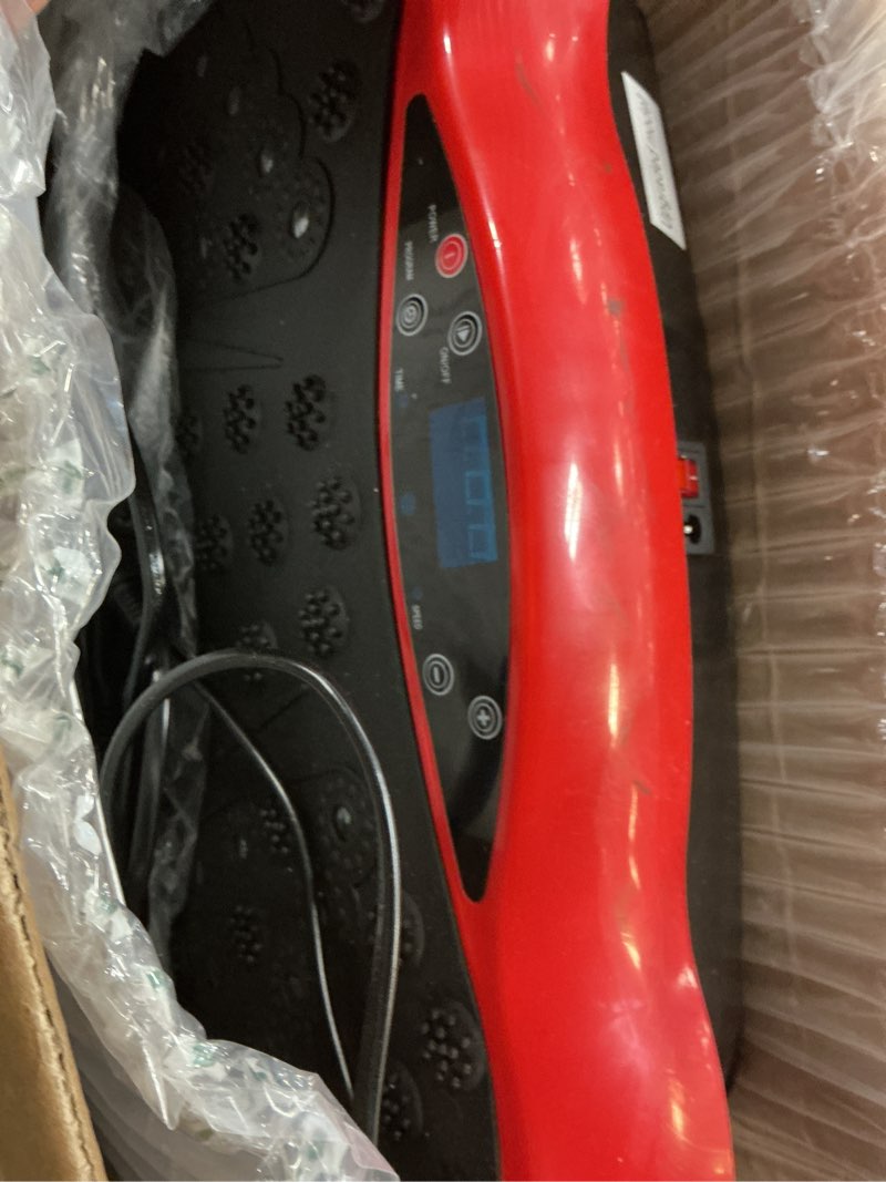 Condition photo showing Good Condition for vibration plate exercise machine, health & fitness full body vibration platform, portable vibration plate platform for weight loss home fitness, lymphatic drainage, w/resistance bands+remote red