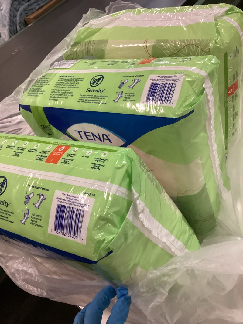 Condition photo showing Good Condition for TENA Sensitive Care Incontinence Pads for Women, Bladder Control & Postpartum, Ultimate Absorbency, One Size Fits Most, 99 Count Regular 99