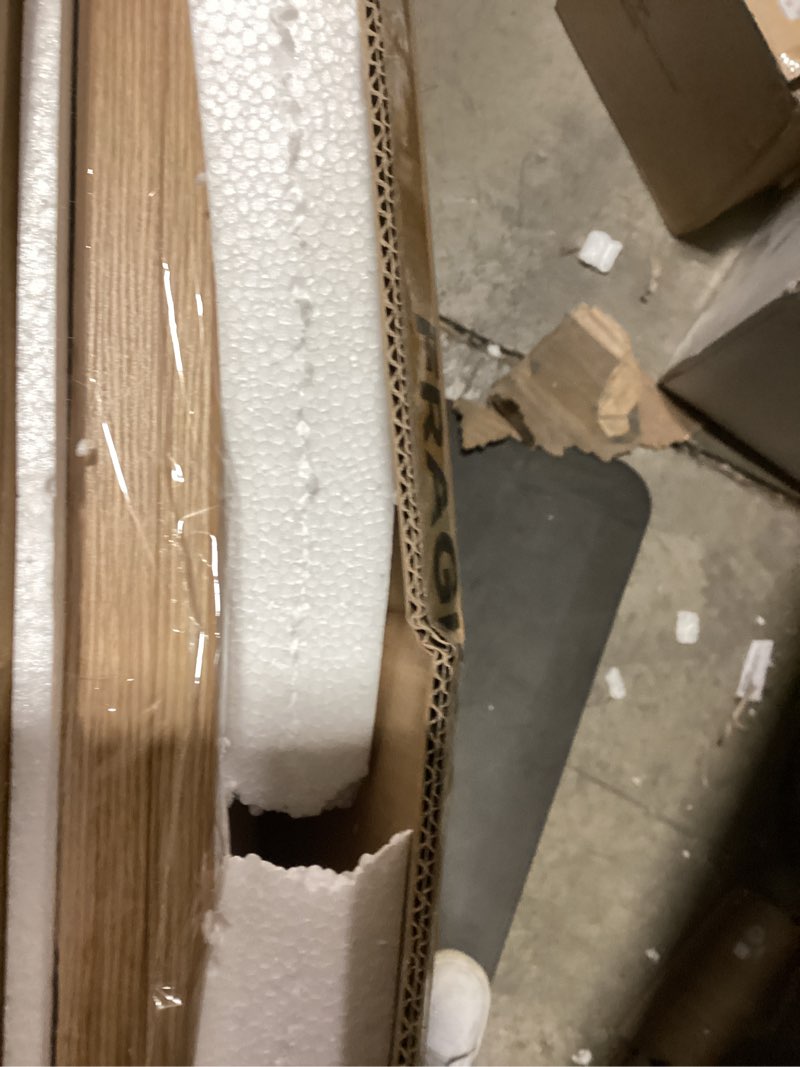 Condition photo showing New/Like New for KCRasan Jersey Frame Display Case - Jersey Display Case - Large Lockable Frames Shadow Box with UV Protection for Baseball Basketball Football Soccer Hockey Sport Shirt Military Uniform Oak Finish OAK Frame - 1 Pack