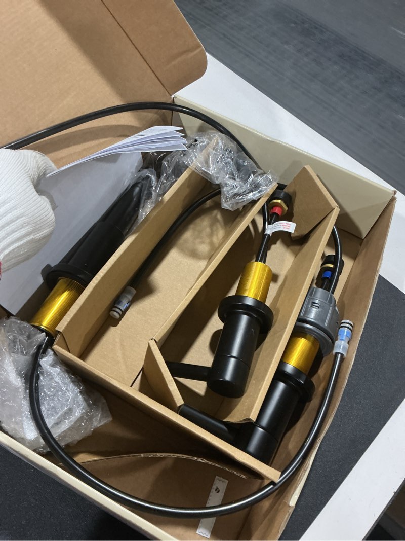 Condition photo showing Good Condition for Delta Nicoli Matte Black Bathroom Faucet 3 Hole, 8 Inch Widespread Bathroom Sink Faucet for Vanity, Push-Pop Drain Assembly, Matte Black 35749LF-BL Matte Black Standard Spout